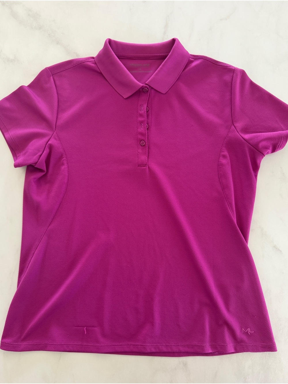 Women's Button-Down Polo Shirt - Magenta